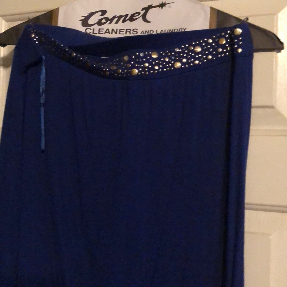 Beautiful tube top in cobalt blue and gold bling